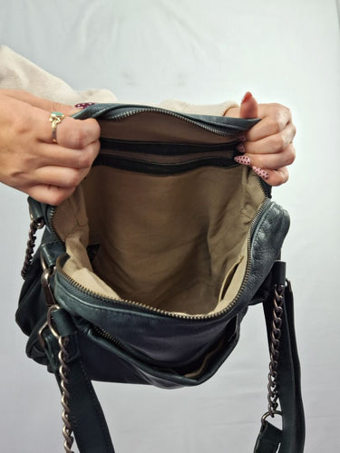 Nat and Nil Teal With Silver Hardware Slouch Bag Size by SwapUp-Online Second Hand Store-Online Thrift Store