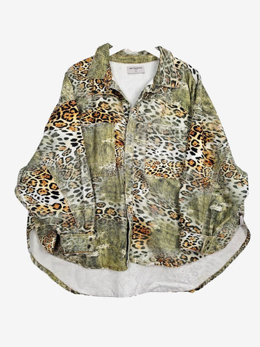 One Teaspoon Distressed Animal Print Oversized Shacket Jacket Size XL by SwapUp-Online Second Hand Store-Online Thrift Store