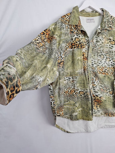 One Teaspoon Distressed Animal Print Oversized Shacket Jacket Size XL by SwapUp-Online Second Hand Store-Online Thrift Store