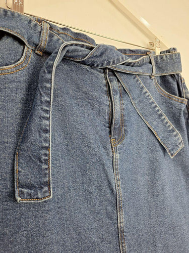 Elm Staple Mid Blue Denim Midi Skirt Size 14 by SwapUp-Online Second Hand Store-Online Thrift Store