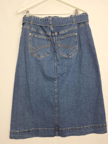 Elm Staple Mid Blue Denim Midi Skirt Size 14 by SwapUp-Online Second Hand Store-Online Thrift Store