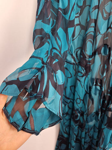 Smooth Semi Sheer Silk Flowing Jacket Size XXL by SwapUp-Online Second Hand Store-Online Thrift Store