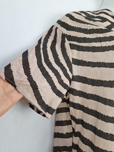 Assorted Brands Latte Striped Gathered Midi Dress Size XL by SwapUp-Online Second Hand Store-Online Thrift Store