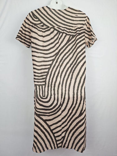 Assorted Brands Latte Striped Gathered Midi Dress Size XL by SwapUp-Online Second Hand Store-Online Thrift Store