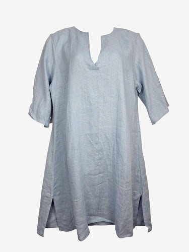 Nomad Baby Blue French Linen Tunic Midi Dress Size XXL by SwapUp-Online Second Hand Store-Online Thrift Store