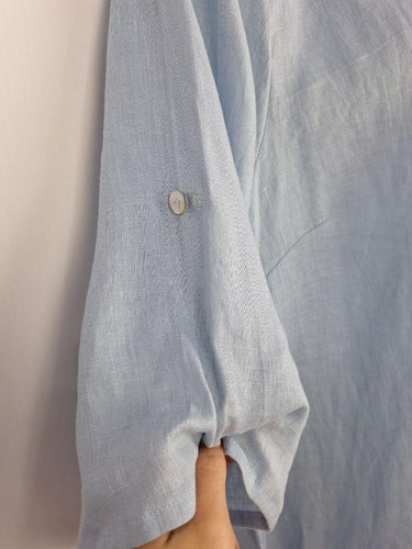 Nomad Baby Blue French Linen Tunic Midi Dress Size XXL by SwapUp-Online Second Hand Store-Online Thrift Store