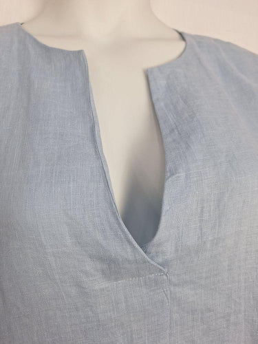 Nomad Baby Blue French Linen Tunic Midi Dress Size XXL by SwapUp-Online Second Hand Store-Online Thrift Store
