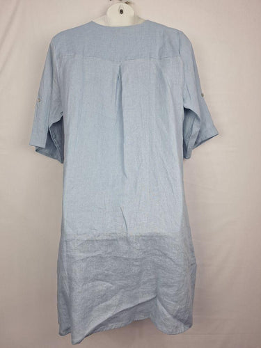 Nomad Baby Blue French Linen Tunic Midi Dress Size XXL by SwapUp-Online Second Hand Store-Online Thrift Store