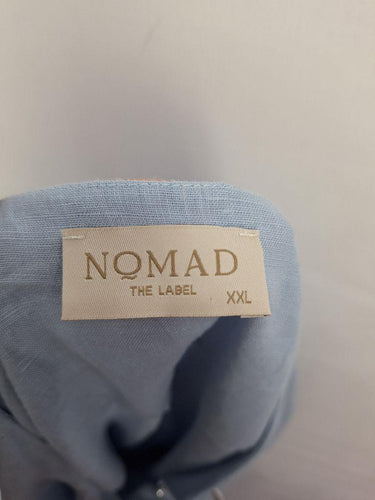 Nomad Baby Blue French Linen Tunic Midi Dress Size XXL by SwapUp-Online Second Hand Store-Online Thrift Store