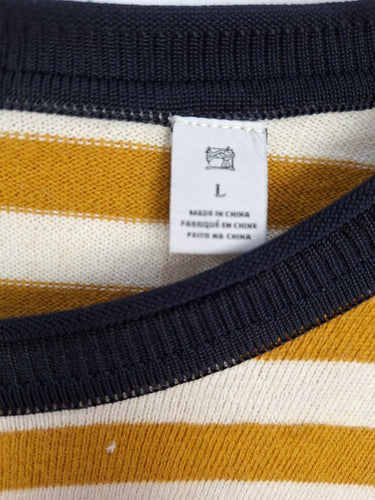 Scotch & Soda Wool Blend Mustard Stripped Sweater Top Size L by SwapUp-Online Second Hand Store-Online Thrift Store