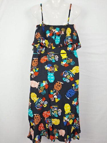 Gorman Colourful Quirky Airy Midi Dress Size 12 by SwapUp-Online Second Hand Store-Online Thrift Store