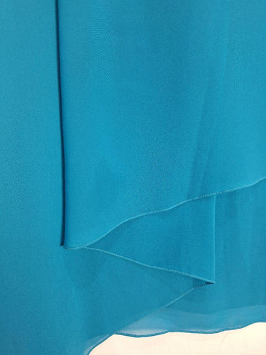 Carla Zampatti Teal Asymmetrical Layered Sleeveless Top Size 12 by SwapUp-Online Second Hand Store-Online Thrift Store
