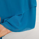 Carla Zampatti Teal Asymmetrical Layered Sleeveless Top Size 12 by SwapUp-Online Second Hand Store-Online Thrift Store