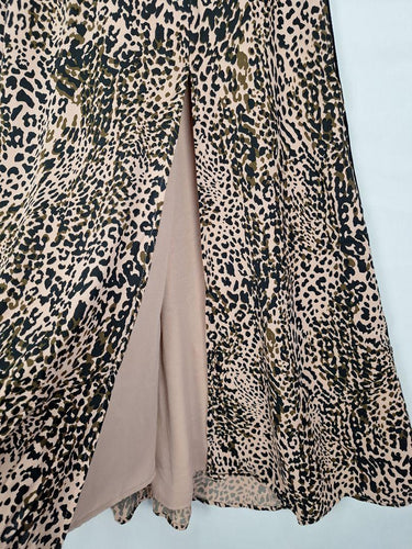 Reiss Cheetah Print Front Split Midi Skirt Size 14 by SwapUp-Online Second Hand Store-Online Thrift Store