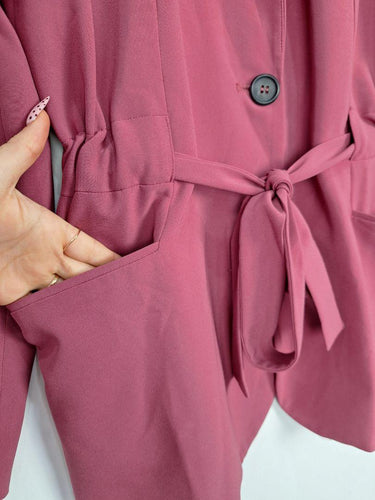 Grace Willow Dusty Rose Soft Tied Waist Blazer Size 12 by SwapUp-Online Second Hand Store-Online Thrift Store