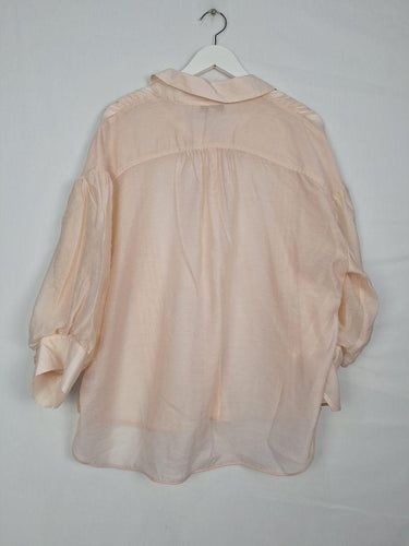 Veronika Maine Sheer Puff Sleeve Blouse Size 12 by SwapUp-Online Second Hand Store-Online Thrift Store