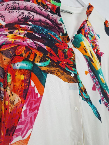 Desigual Everyday Vibrant  Colarless Blouse Size XXL by SwapUp-Online Second Hand Store-Online Thrift Store