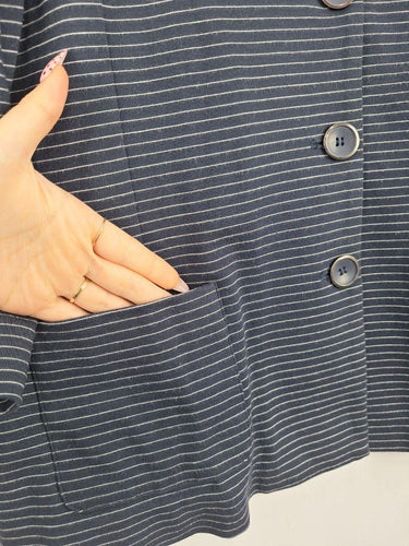Sportscraft Classic Navy Striped Jersey Blazer Size 18 by SwapUp-Online Second Hand Store-Online Thrift Store