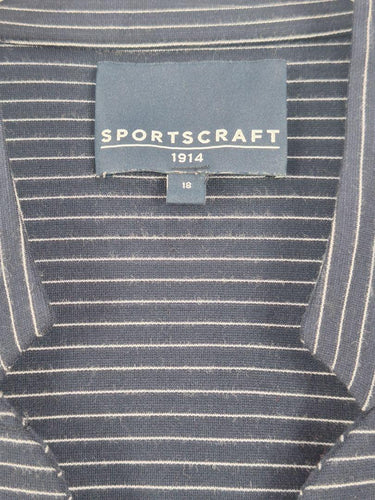 Sportscraft Classic Navy Striped Jersey Blazer Size 18 by SwapUp-Online Second Hand Store-Online Thrift Store