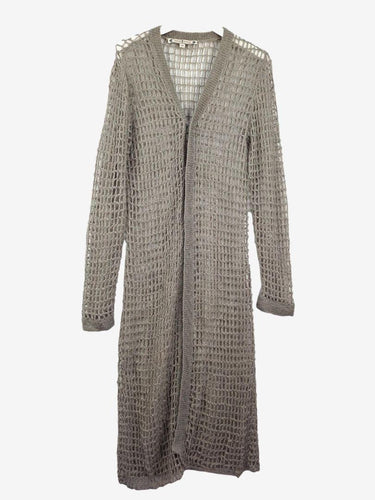 Trelise Cooper Taupe Mesh Knitted Longline Cardigan Size M by SwapUp-Online Second Hand Store-Online Thrift Store