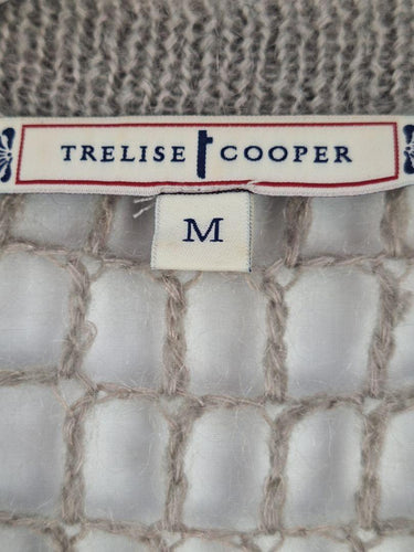 Trelise Cooper Taupe Mesh Knitted Longline Cardigan Size M by SwapUp-Online Second Hand Store-Online Thrift Store