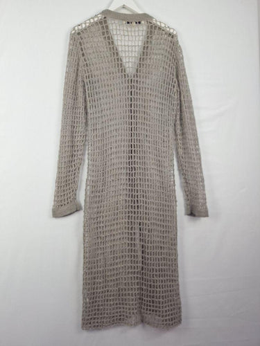 Trelise Cooper Taupe Mesh Knitted Longline Cardigan Size M by SwapUp-Online Second Hand Store-Online Thrift Store