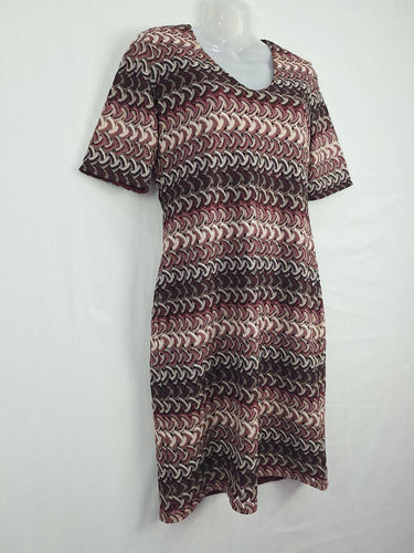 Gerry Weber Burgundy Embroidered Fitted Midi Dress Size M by SwapUp-Online Second Hand Store-Online Thrift Store