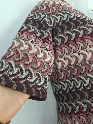 Gerry Weber Burgundy Embroidered Fitted Midi Dress Size M by SwapUp-Online Second Hand Store-Online Thrift Store