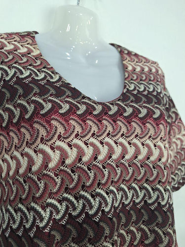 Gerry Weber Burgundy Embroidered Fitted Midi Dress Size M by SwapUp-Online Second Hand Store-Online Thrift Store