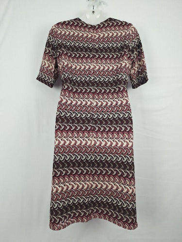 Gerry Weber Burgundy Embroidered Fitted Midi Dress Size M by SwapUp-Online Second Hand Store-Online Thrift Store