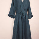 Elk Effortless Peacock Linen Shirt Midi Dress Size 8 by SwapUp-Online Second Hand Store-Online Thrift Store