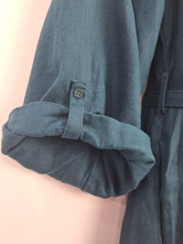 Elk Effortless Peacock Linen Shirt Midi Dress Size 8 by SwapUp-Online Second Hand Store-Online Thrift Store