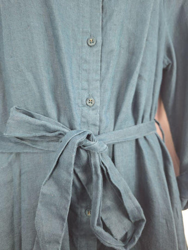 Elk Effortless Peacock Linen Shirt Midi Dress Size 8 by SwapUp-Online Second Hand Store-Online Thrift Store