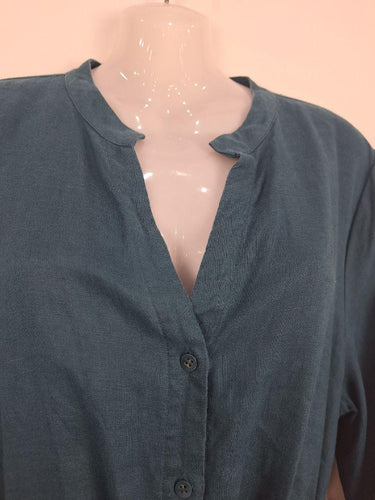 Elk Effortless Peacock Linen Shirt Midi Dress Size 8 by SwapUp-Online Second Hand Store-Online Thrift Store