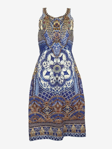 Camilla Cobalt Embellished Scuba Midi Dress Size 12 by SwapUp-Online Second Hand Store-Online Thrift Store