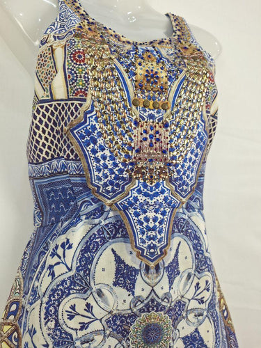 Camilla Cobalt Embellished Scuba Midi Dress Size 12 by SwapUp-Online Second Hand Store-Online Thrift Store