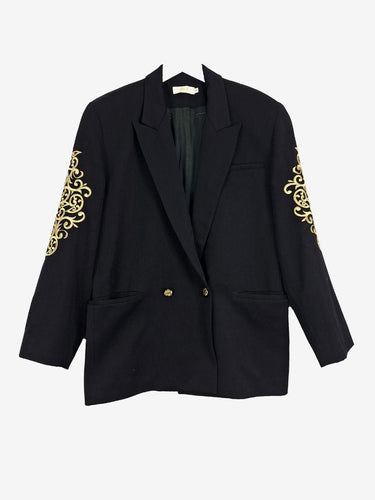 Lisa Ho Gold Embroidered Boxy Blazer Size 12 by SwapUp-Online Second Hand Store-Online Thrift Store