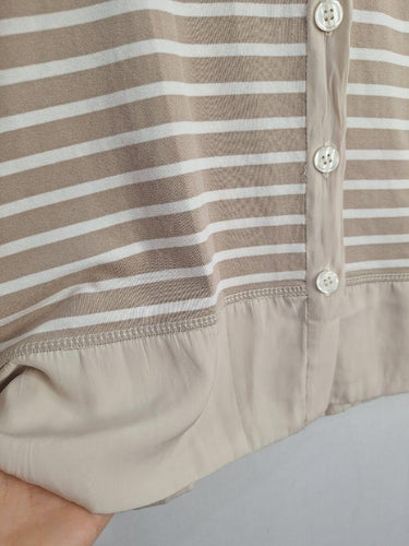 Mela Purdie Latte Button Up Duo Top Size 16 by SwapUp-Online Second Hand Store-Online Thrift Store