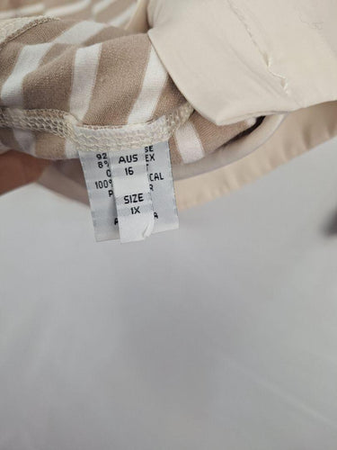 Mela Purdie Latte Button Up Duo Top Size 16 by SwapUp-Online Second Hand Store-Online Thrift Store