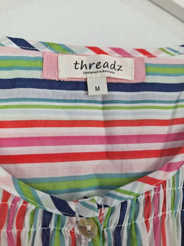 Threadz Candy Striped Shirred Top Size M by SwapUp-Online Second Hand Store-Online Thrift Store