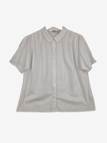 Crisp Semi Sheer Office Staple Dress Blouse Size 14 by SwapUp-Online Second Hand Store-Online Thrift Store