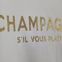 Threadz Gold Glitter Champagne V-Neck T-shirt Size M by SwapUp-Online Second Hand Store-Online Thrift Store