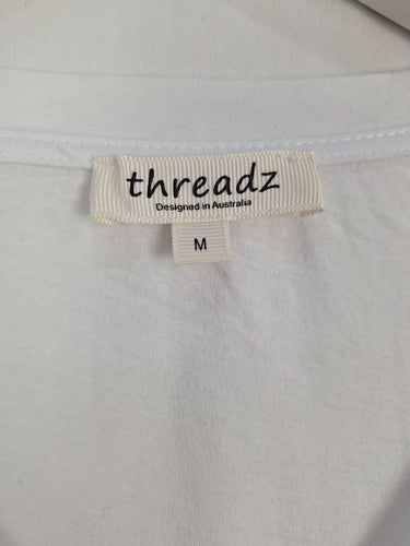 Threadz Gold Glitter Champagne V-Neck T-shirt Size M by SwapUp-Online Second Hand Store-Online Thrift Store