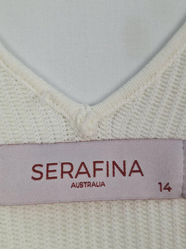 Serafina Ribbed Deep V Fitted Top Size 14 by SwapUp-Online Second Hand Store-Online Thrift Store