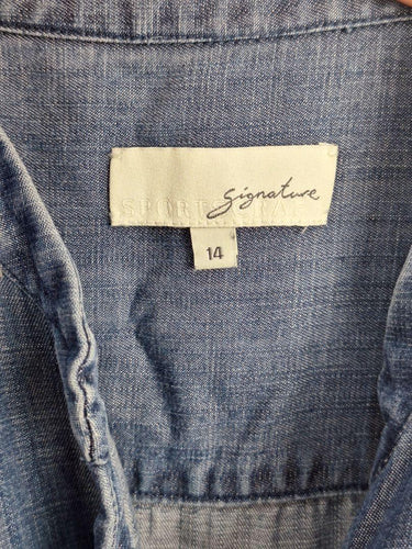 Sportscraft Everyday Button Up Light Denim Midi Dress Size 14 by SwapUp-Online Second Hand Store-Online Thrift Store