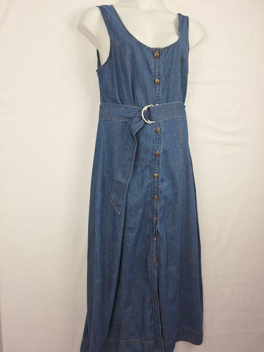 Decjuba Skylar Belted Denim Maxi Dress Size 14 by SwapUp-Online Second Hand Store-Online Thrift Store