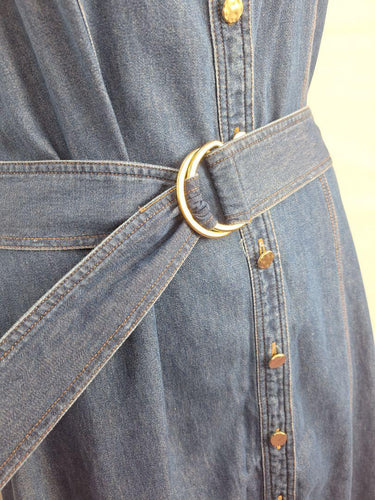Decjuba Skylar Belted Denim Maxi Dress Size 14 by SwapUp-Online Second Hand Store-Online Thrift Store