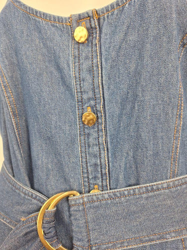 Decjuba Skylar Belted Denim Maxi Dress Size 14 by SwapUp-Online Second Hand Store-Online Thrift Store