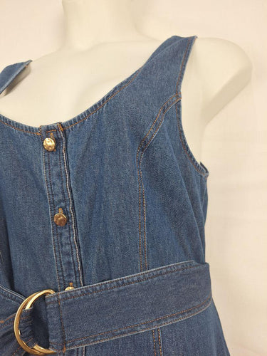 Decjuba Skylar Belted Denim Maxi Dress Size 14 by SwapUp-Online Second Hand Store-Online Thrift Store