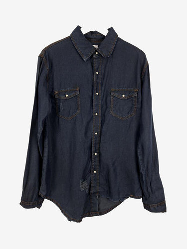 One Teaspoon Distressed Indigo Capri Liberty Shirt Size S by SwapUp-Online Second Hand Store-Online Thrift Store